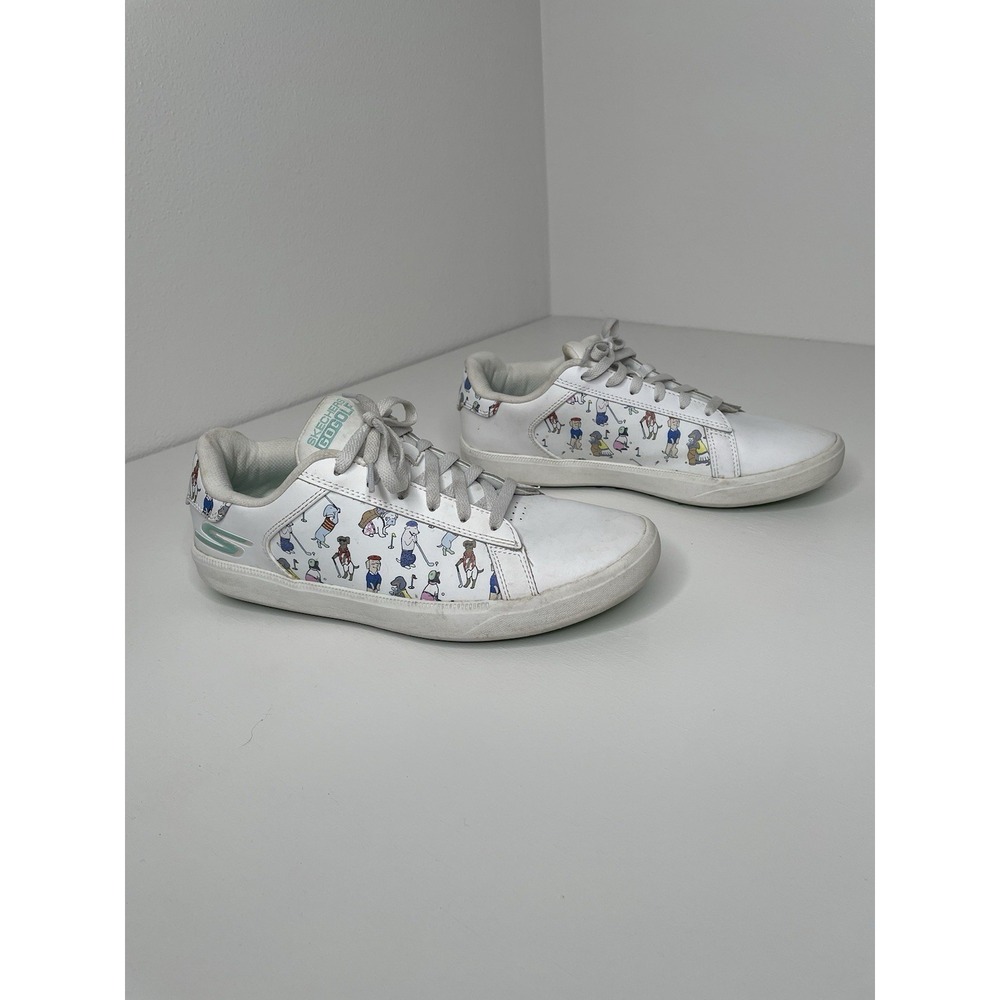 Skechers Women's Golf Shoes Size 9.5 White Go Golf Drive Dogs At Play Goga Max